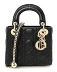 Lambskin Cannage Mini Lady D1OR Black