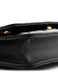 Lambskin Quilted Enamel CC Wallet On Chain WOC Black