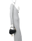 Grained Calfskin Mini Saddle Bag Black