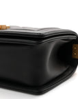 Calfskin Quilted Small Boy Flap Black