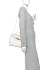 Nappa Intrecciato Small Andiamo Shoulder Bag White
