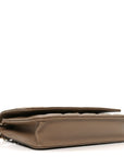 Caviar Quilted Wallet on Chain WOC Beige
