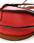 Grained Calfskin Mini Gate Crossbody Bag Scarlet Burnt Red