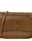 Grained Lambskin Monogram Large Niki Chain Satchel Dark Cork