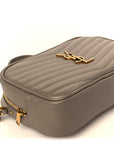 Calfskin Matelasse Monogram Mini Lou Camera Bag Greyish Brown