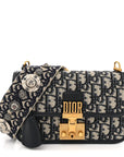 Oblique Small D1ORAddict Flap Bag Navy Blue