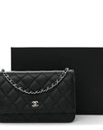 Caviar Quilted Wallet on Chain WOC Black