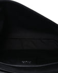 Grained Calfskin Saddle Messenger Bag Black