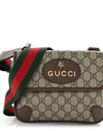 GG Supreme Monogram Web Small Neo Vintage Double Flap Messenger Bag Beige New Acero