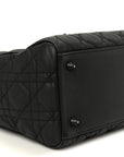 Ultra Matte Calfskin Cannage Medium Lady D1OR Black