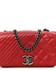 Glazed Calfskin Quilted Small Coco Boy Flap Red