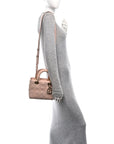 Lambskin Cannage Small Lucky Badges My Lady D1OR Light Pink