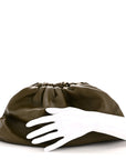 Smooth Butter Calf The Pouch Oversized Clutch Kaki Fondent