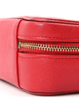 Caviar Quilted Filigree Vanity Clutch With Chain Red