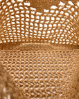 Yarn Raffia Effect Crochet Logo Embroidered Tote Bag Naturale