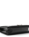 Calfskin Embossed Stitch Large Boy Flap Black
