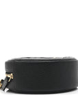 Caviar Quilted Round Filigree Crossbody Black