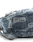 Denim BB Monogram Le Cagole Shoulder Bag XS Blue