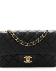 Lambskin Quilted Mini Rectangular Flap Black