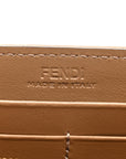 Fabric Jacquard FF 1974 Continental Wallet On Chain Tobacco Moro