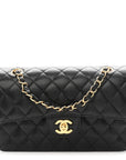 Caviar Quilted Small Double Flap Black