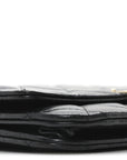 Lambskin Quilted Golden Class Wallet on Chain WOC Black