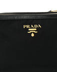Tessuto Nylon Soft Calf Double Zip Crossbody Bag Black