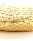 Laminated Calfskin Pressed Intreccio Mini Jodie Gold