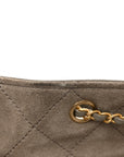 Suede Quilted Medium CHNL 25 Handbag Dark Grey