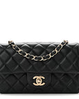 Lambskin Quilted Mini Rectangular Flap Black