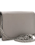 Dollar Calfskin Crystal Super Mini Dionysus Shoulder Bag Dusty Grey Black Diamond
