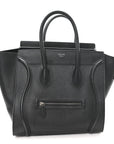 Drummed Calfskin Mini Luggage Black