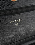 Caviar Quilted Wallet on Chain WOC Black