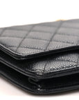 Caviar Quilted Wallet on Chain WOC Black