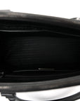 Saffiano Lux Monochrome Large Galleria Double Zip Tote Black