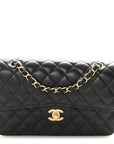 Caviar Quilted Small Double Flap Black