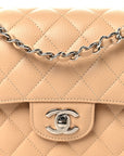 Caviar Quilted Small Double Flap Beige