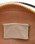 Textured Calfskin Web Mini Ophidia Round Shoulder Bag Mystic White