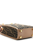 Fabric Jacquard Vitello King Plexiglass FF 1974 Mini FNDI Sunshine Shopper Tote Tobacco Moro Sand