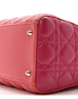Lambskin Cannage Medium Bi-Color Lady D1OR Orange Fuchsia