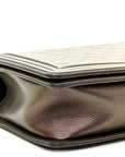 Iridescent Goatskin Quilted New Medium Boy Flap Bronze