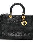 Lambskin Cannage Large Lady D1OR Black