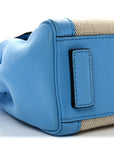 Grained Calfskin Canvas Small La Medusa Chain Top Handle Handbag Rope Blue