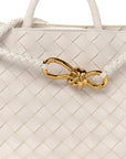 Nappa Intrecciato Small Andiamo Shoulder Bag White