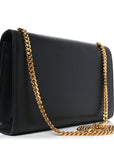 Calfskin Crystal Medium Monogram Kate Satchel Black