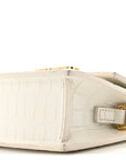 Calfskin Crocodile Embossed Le Chiquito Long White