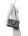 Calfskin Mega Check Small Banwell Tote Black