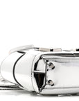 Mirror Laminated Nappa Maxi Intrecciato Mini Arco Silver