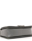 Metallic Lambskin Stingray Quilted Medium Boy Flap Silver