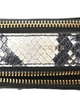 Calfskin Snakeskin Embossed Shutter Camera Crossbody Bag Black White